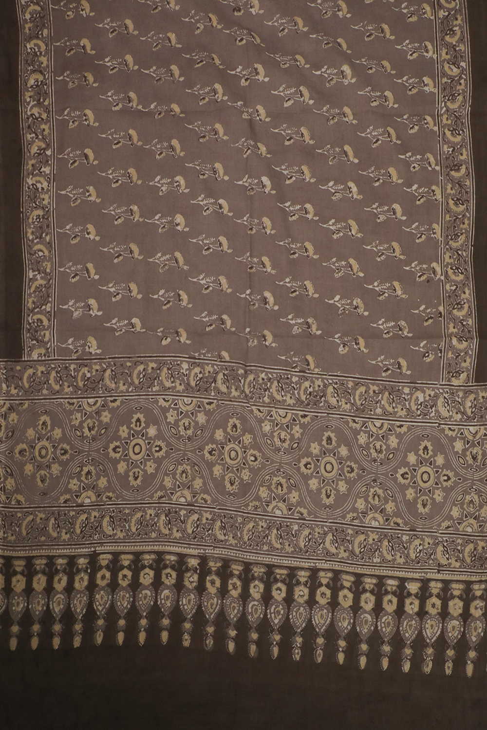 Elephant Grey Ajrak Cotton Dupatta - Image 3