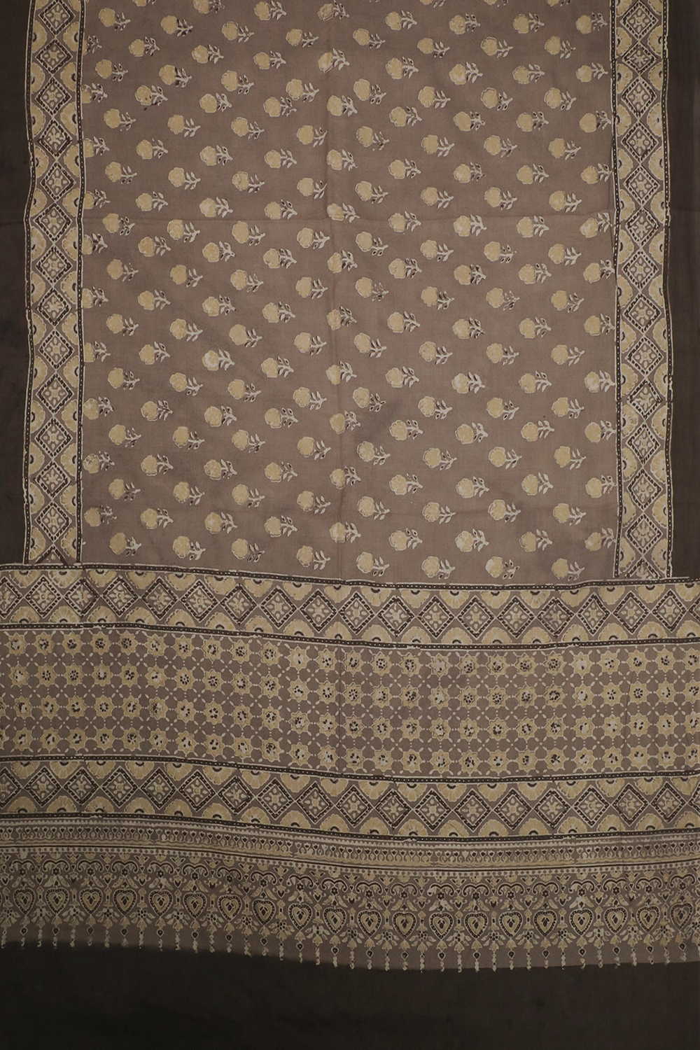 Faded Grey Ajrak Cotton Dupatta - Image 3