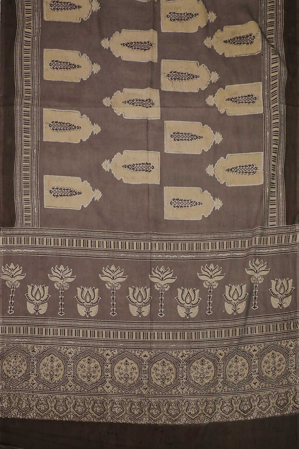 Grey Ajrak Cotton Dupatta - Image 3