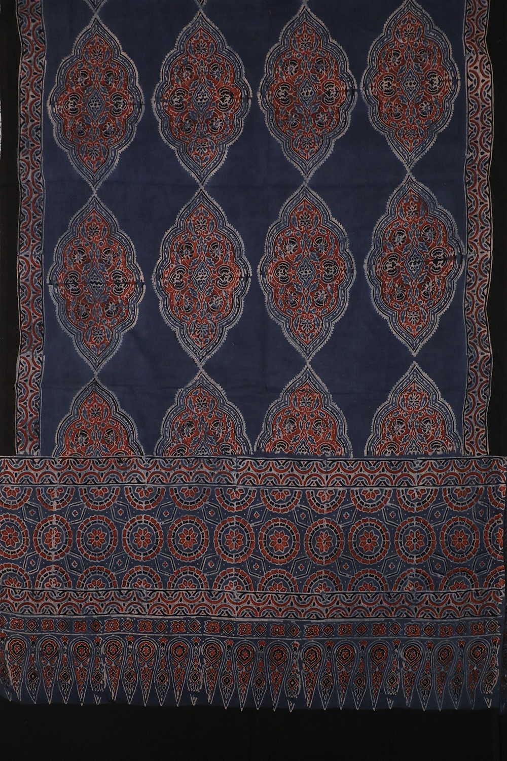 Indigo with Intricate Ajrak Cotton Dupatta - Image 3