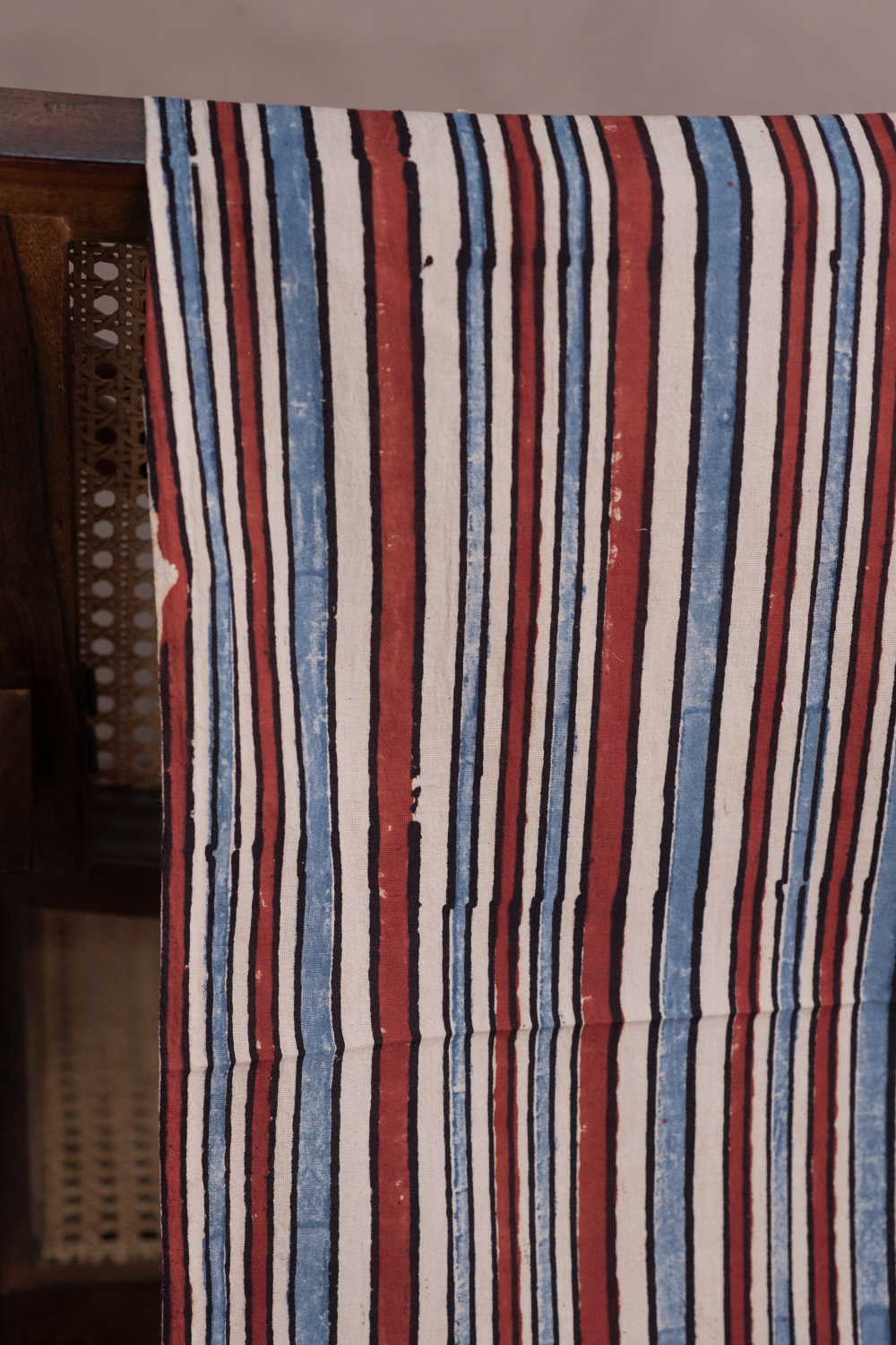 Multi-Color Stripe Ajrak Cotton Fabric