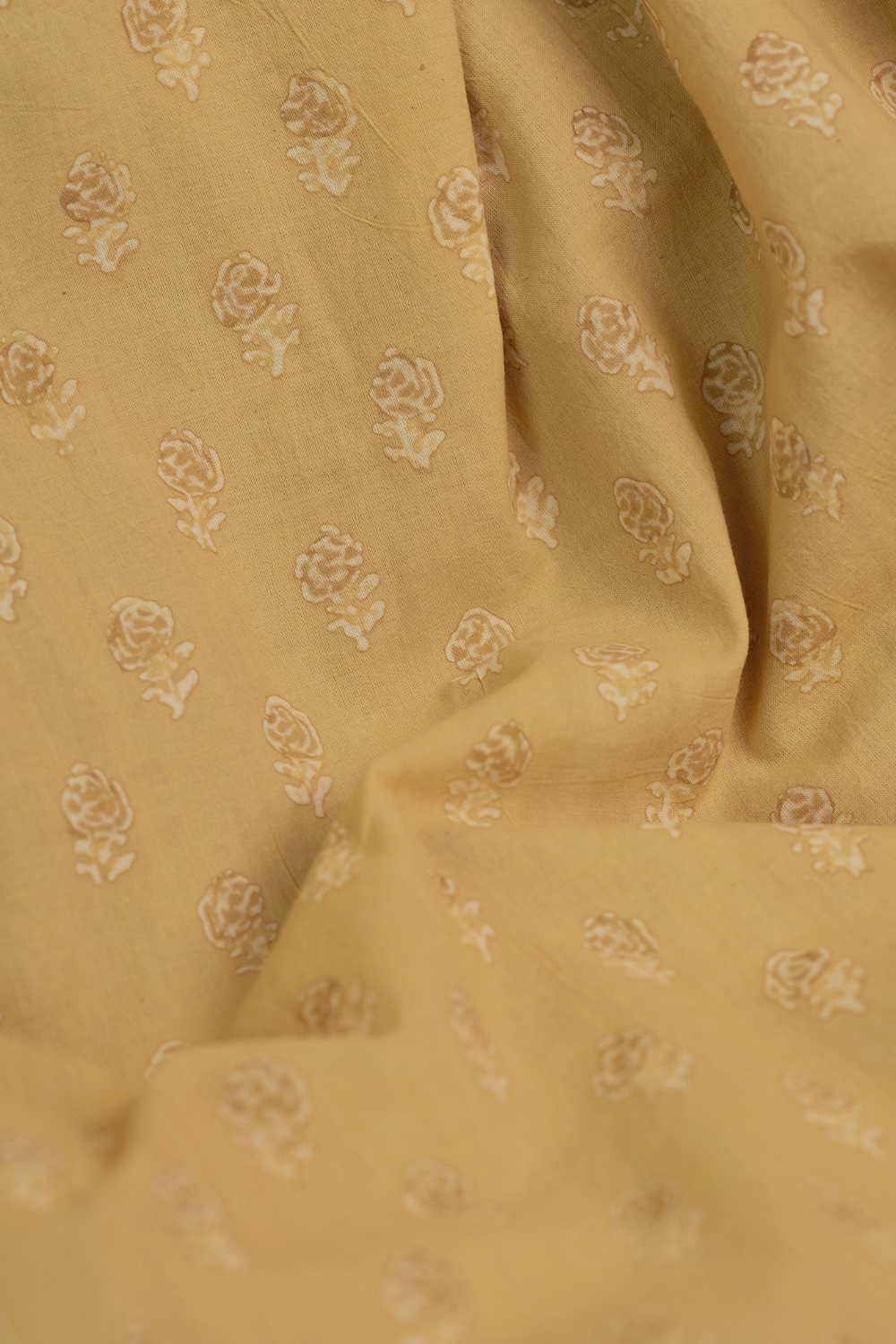 Yellow Ajrak Cotton Fabric - Image 3
