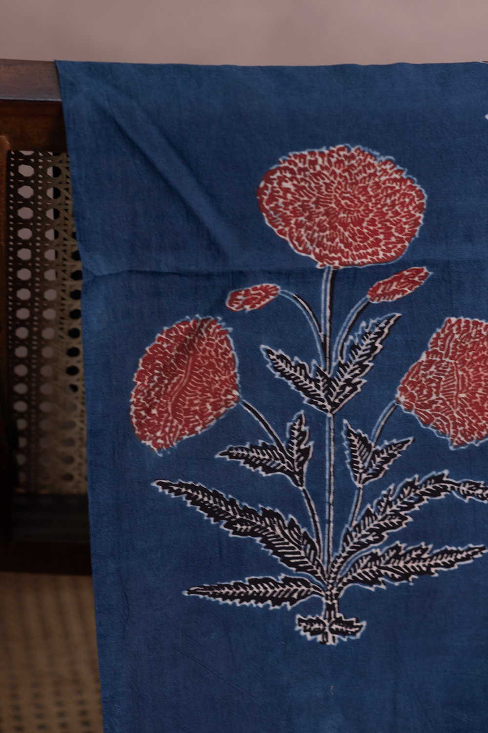 Shadow Bloom Ajrak Cotton Fabric