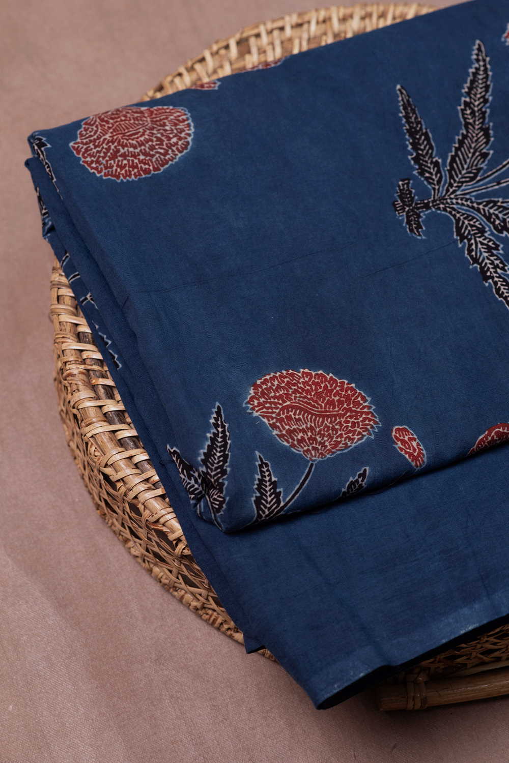 Shadow Bloom Ajrak Cotton Fabric - Image 2