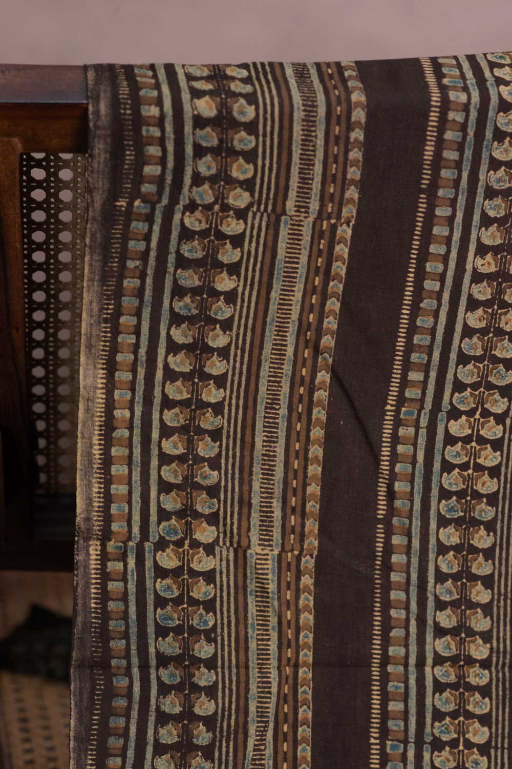 Tribal Stripes Ajrak Cotton Fabric - Image 2