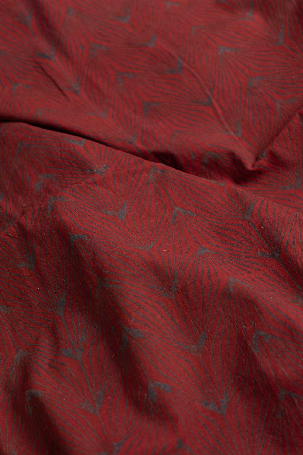 Faded Maroon Ajrak Cotton Fabric - Image 2
