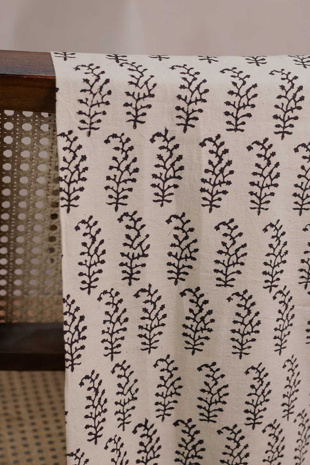 Cream with Motifs Ajrak Cotton Fabric