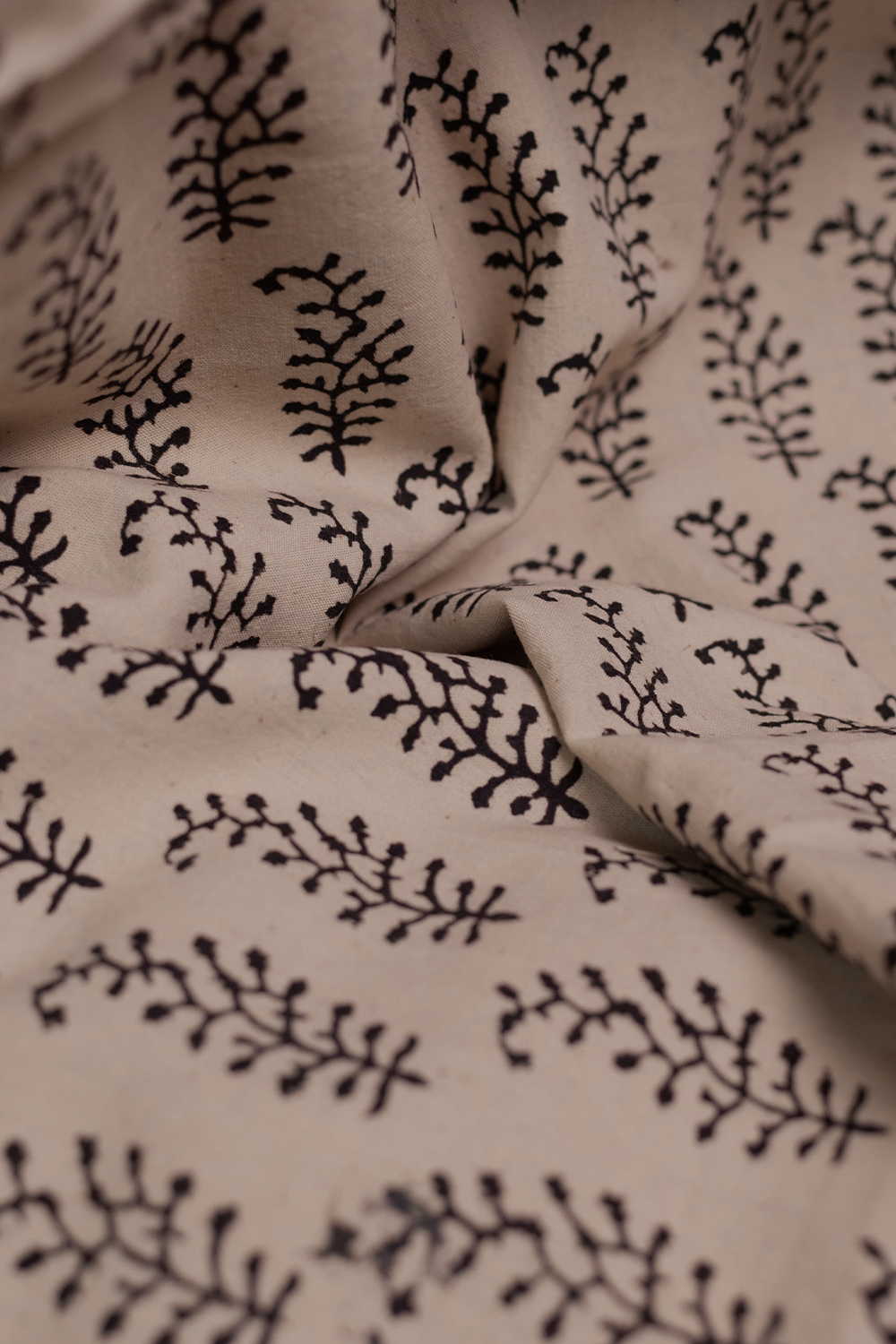 Cream with Motifs Ajrak Cotton Fabric - Image 2