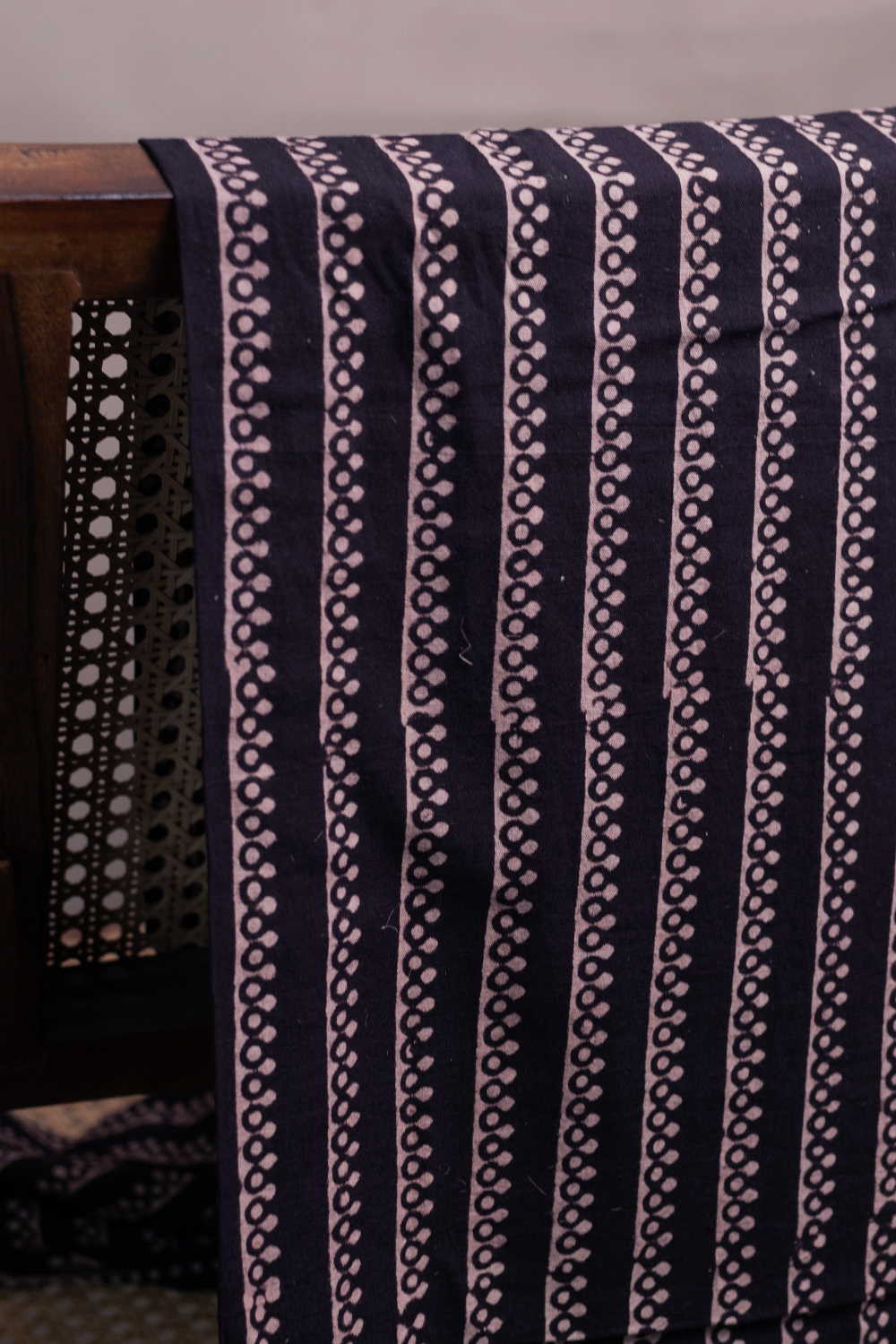 Stripe Pattern Ajrak Cotton Fabric