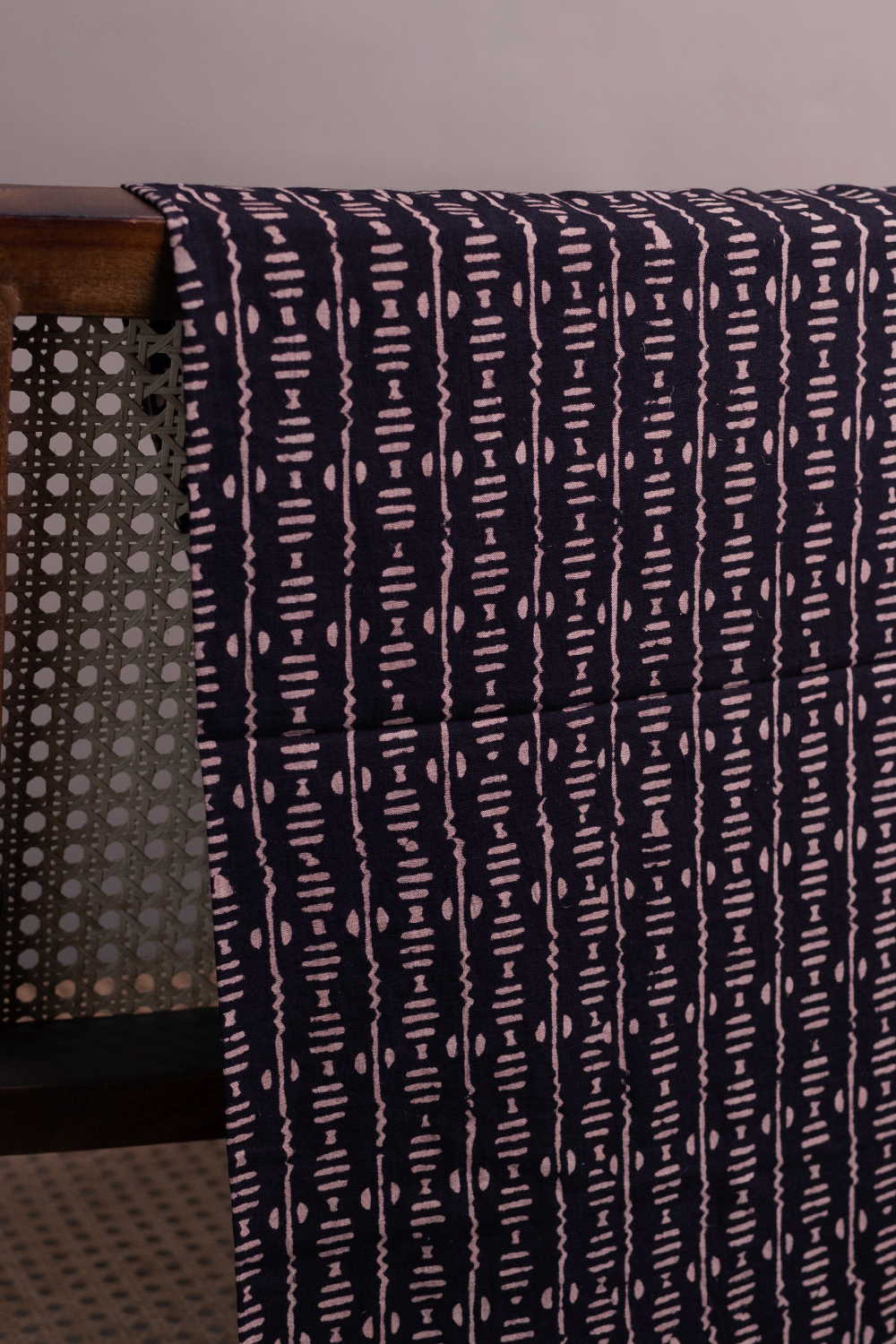 Black with Patterns Ajrak Cotton Fabric