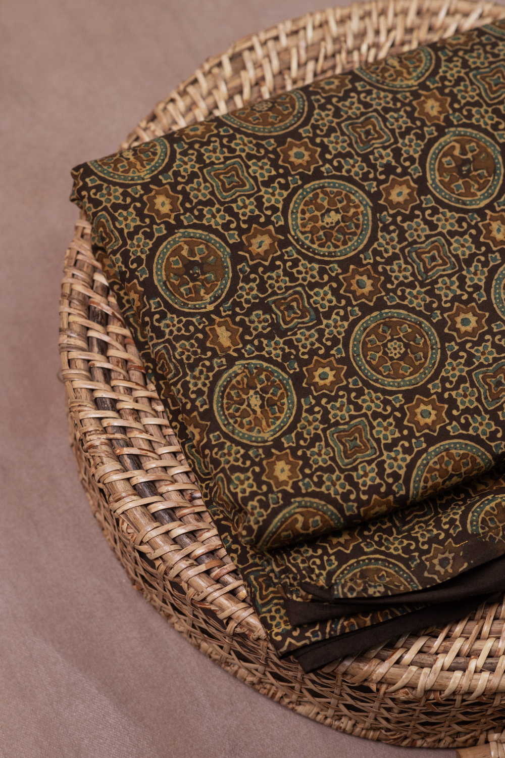 Brown - Patterned Ajrak Cotton Fabric