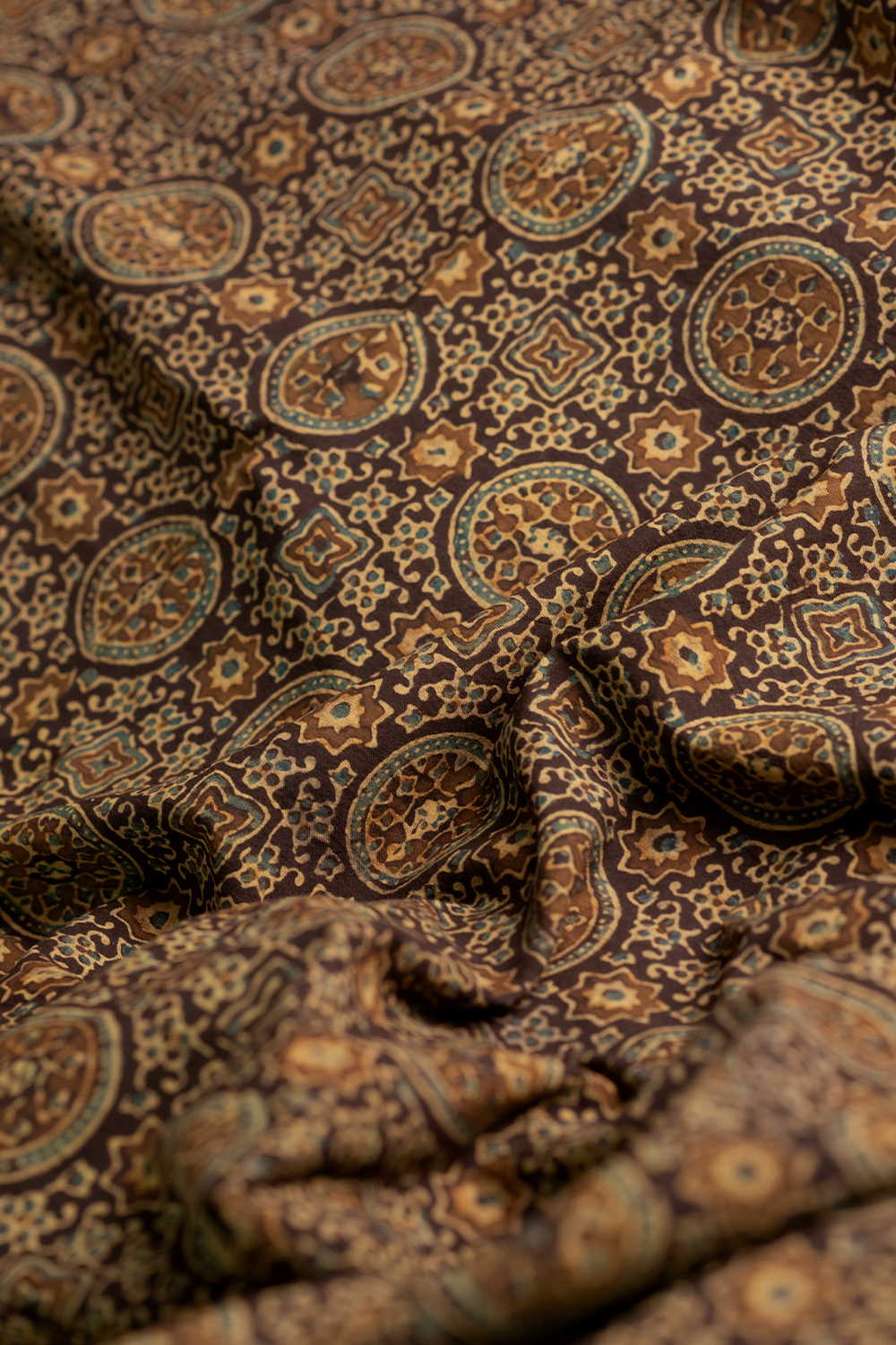 Brown - Patterned Ajrak Cotton Fabric - Image 3