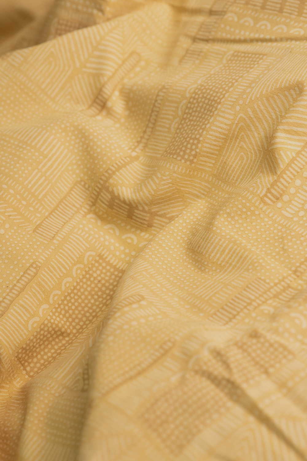 Yellow Ajrak Cotton Fabric - Image 3