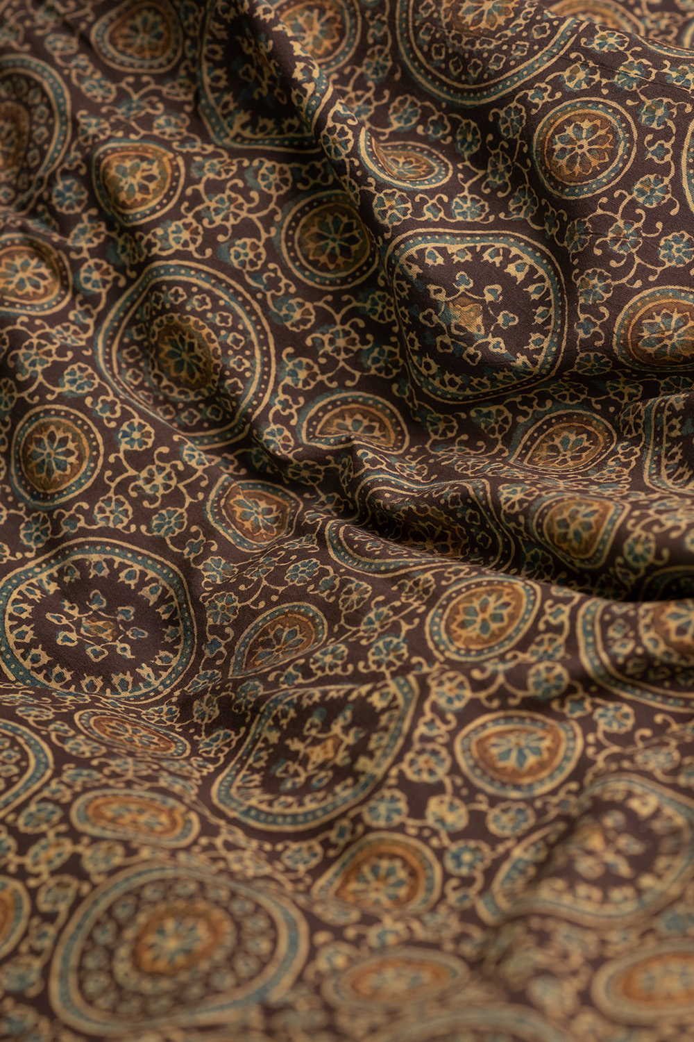 Brown Ajrak Cotton Fabric - Image 3