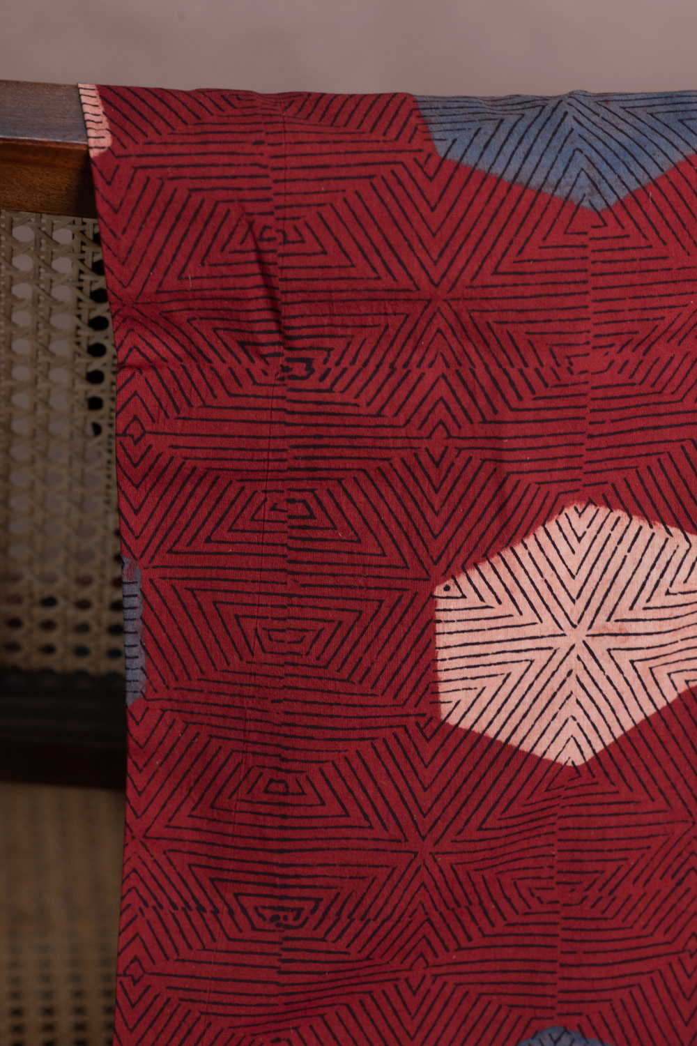Geometric Pattern - Maroon Ajrak Cotton Fabric - Image 2