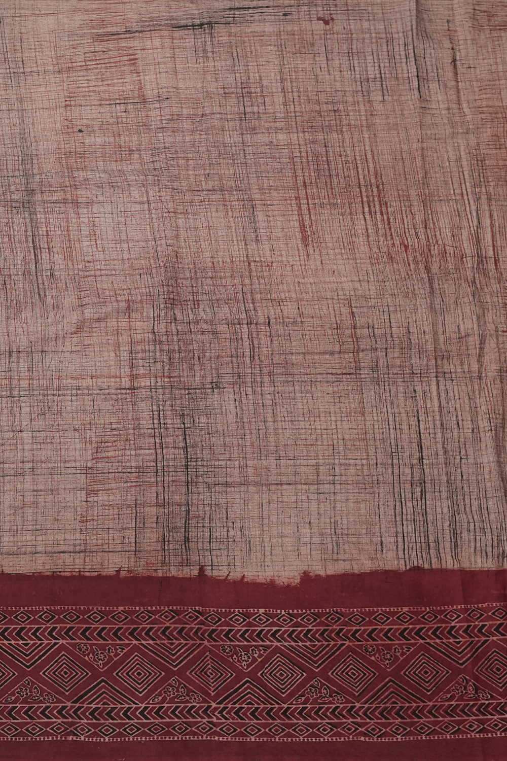 Beige Ajrak Cotton Fabric - Image 4