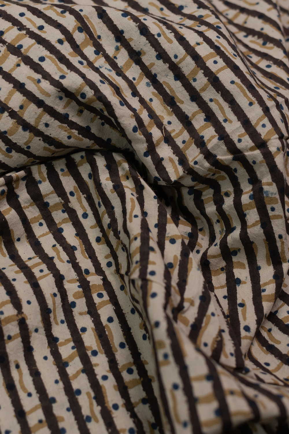 Stripe Pattern Ajrak Cotton Fabric - Image 3
