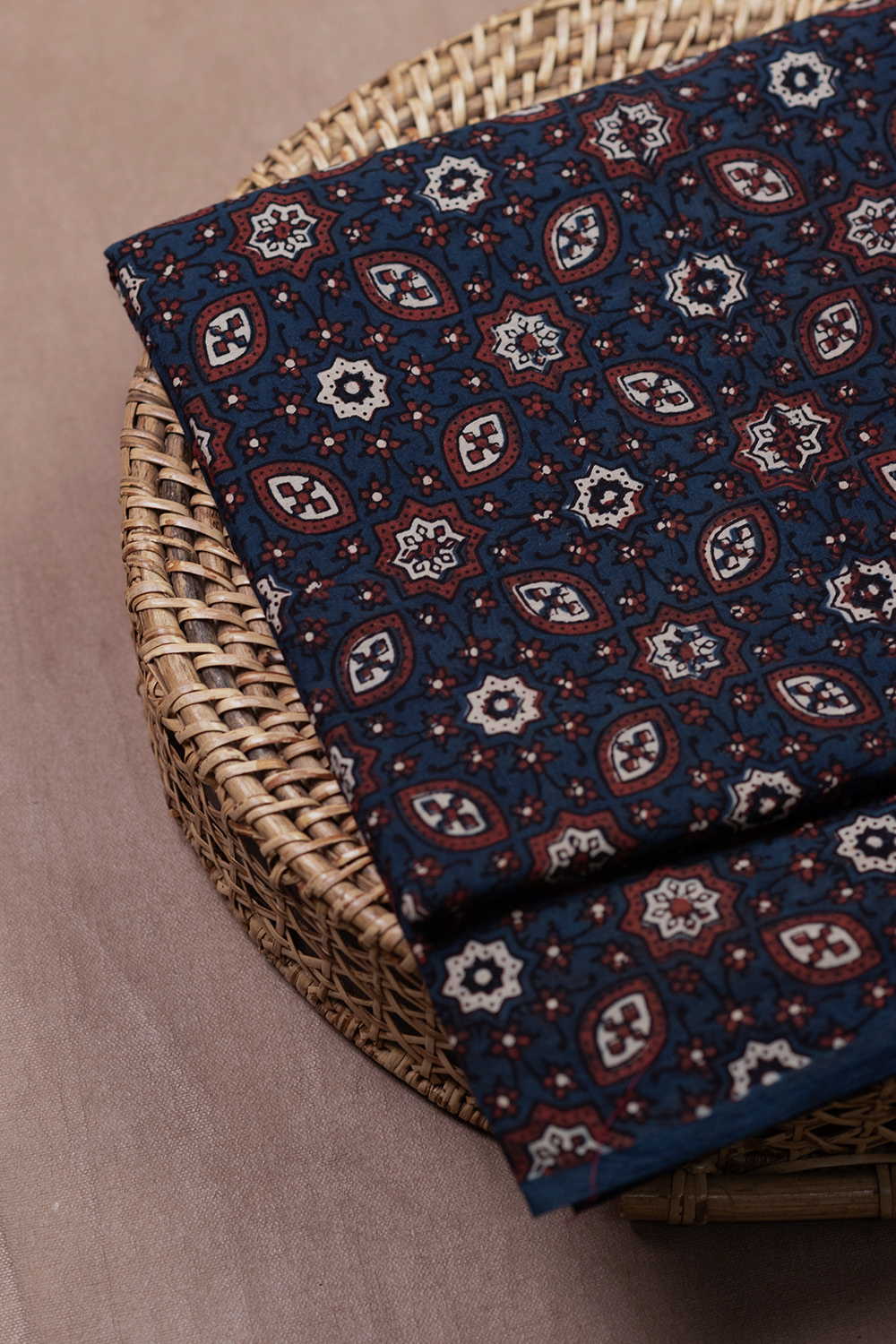 Indigo Ajrak Cotton Fabric