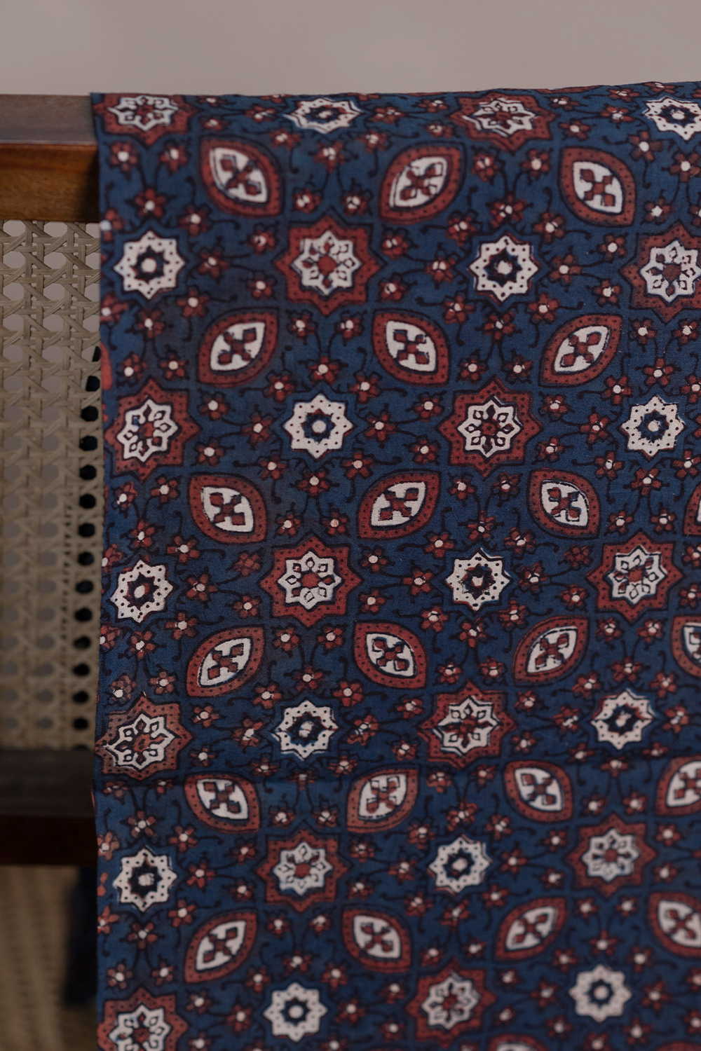 Indigo Ajrak Cotton Fabric - Image 2