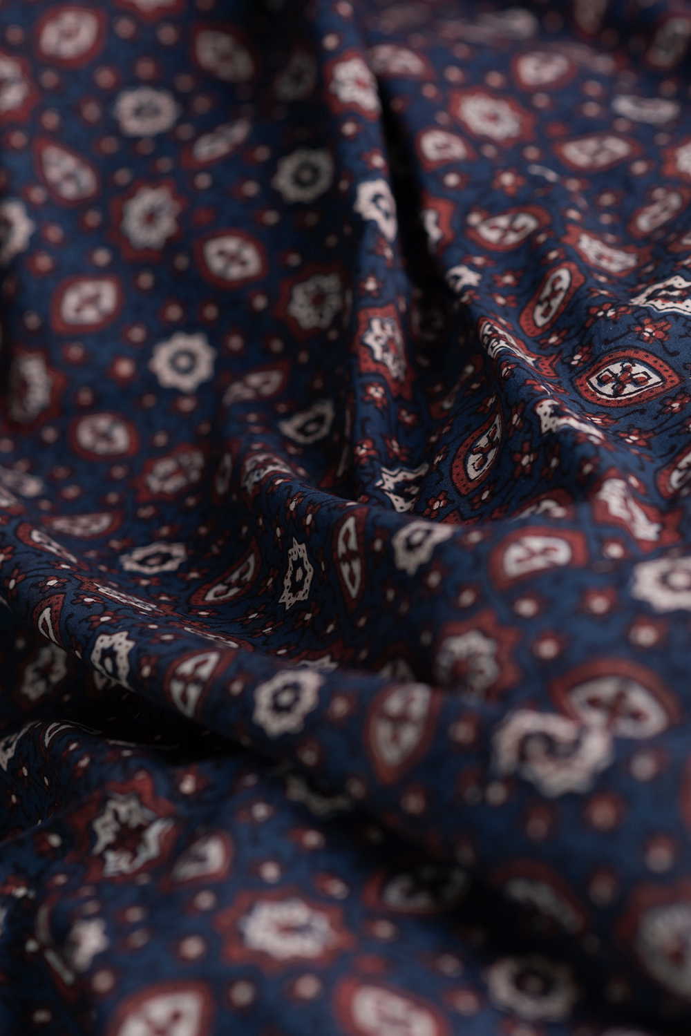 Indigo Ajrak Cotton Fabric - Image 3