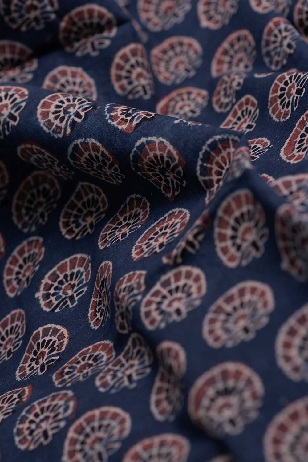 Indigo Ajrak Cotton Fabric - Image 2