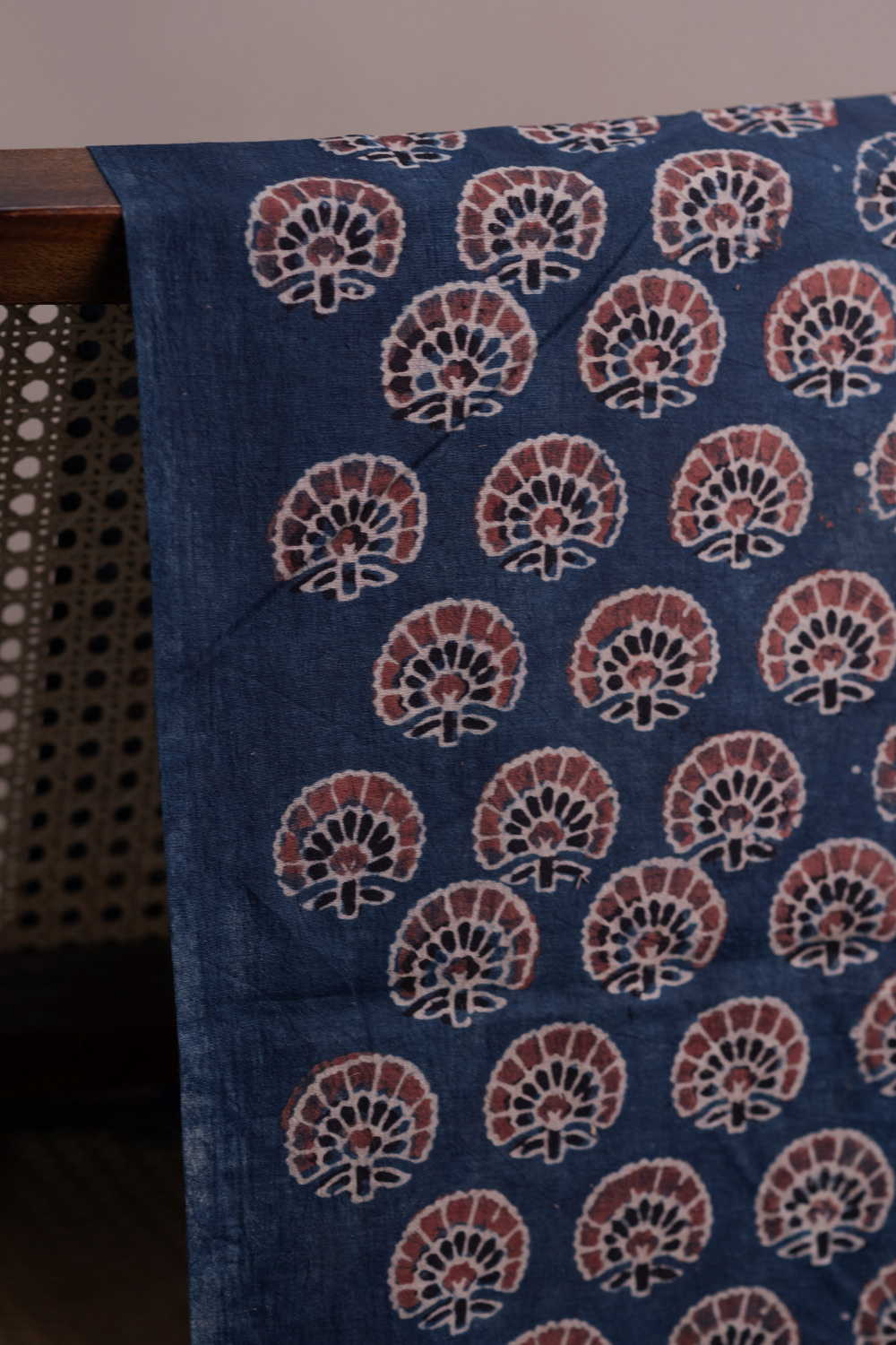 Indigo Ajrak Cotton Fabric - Image 3