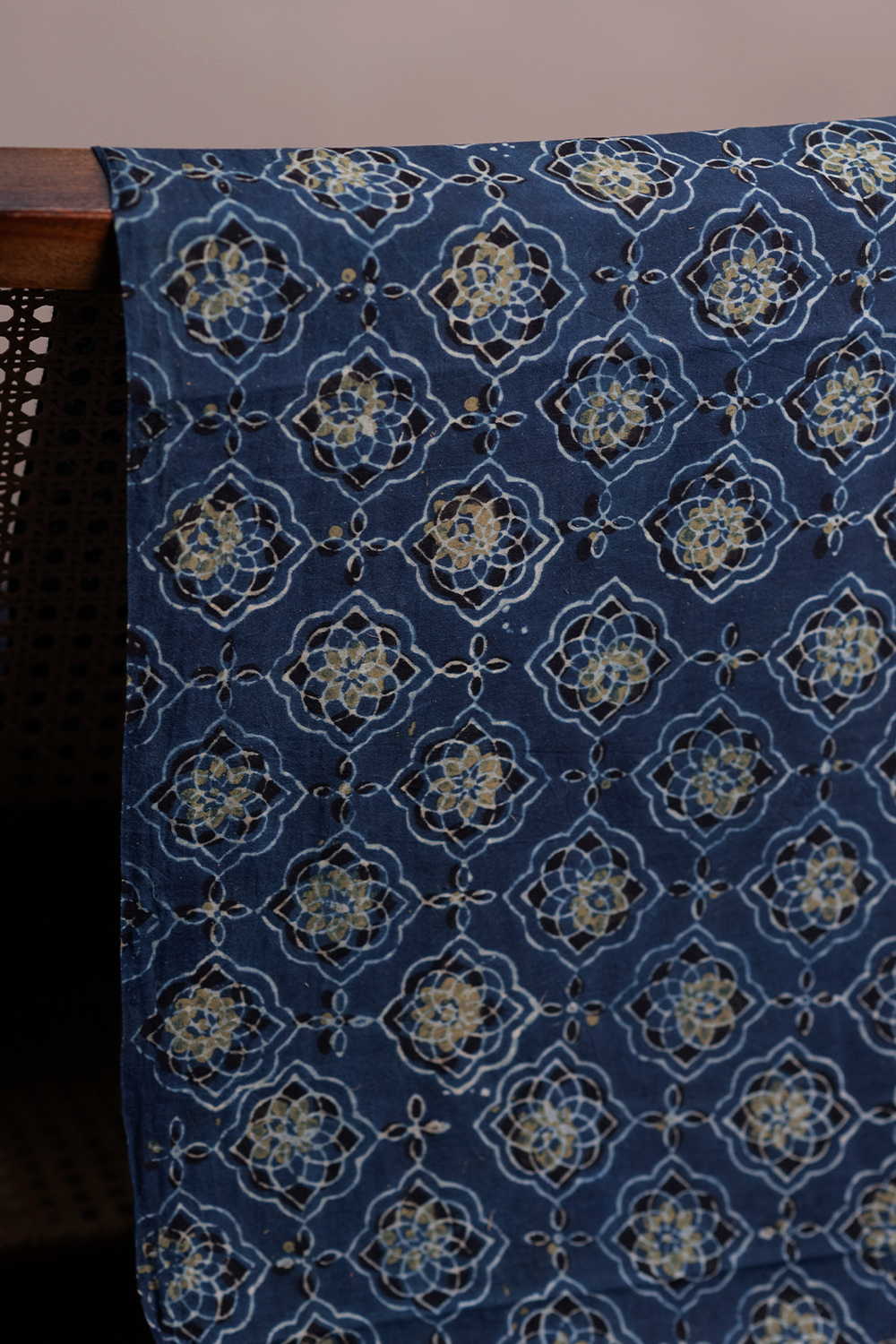 Dark Indigo Ajrak Cotton Fabric