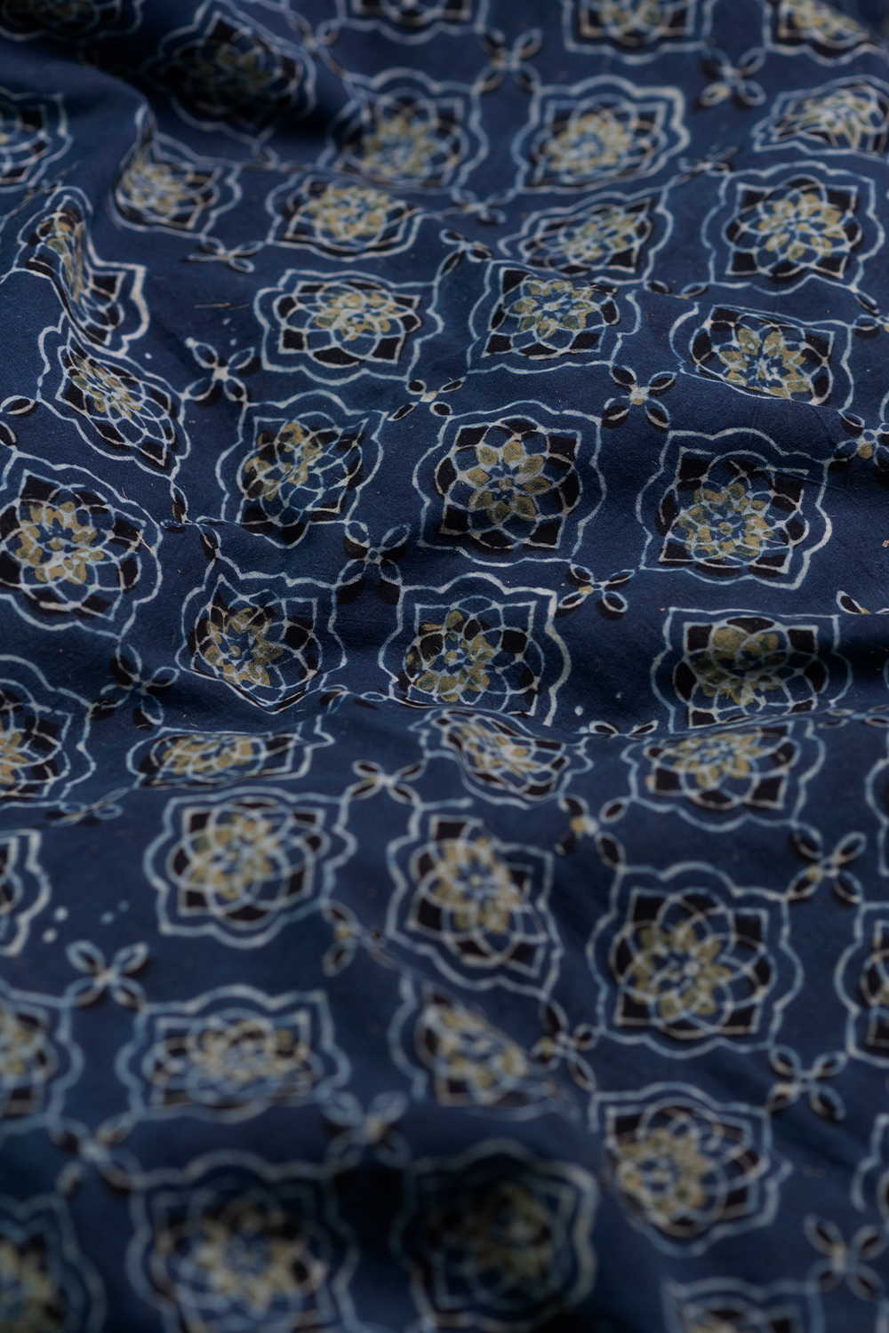 Dark Indigo Ajrak Cotton Fabric - Image 2