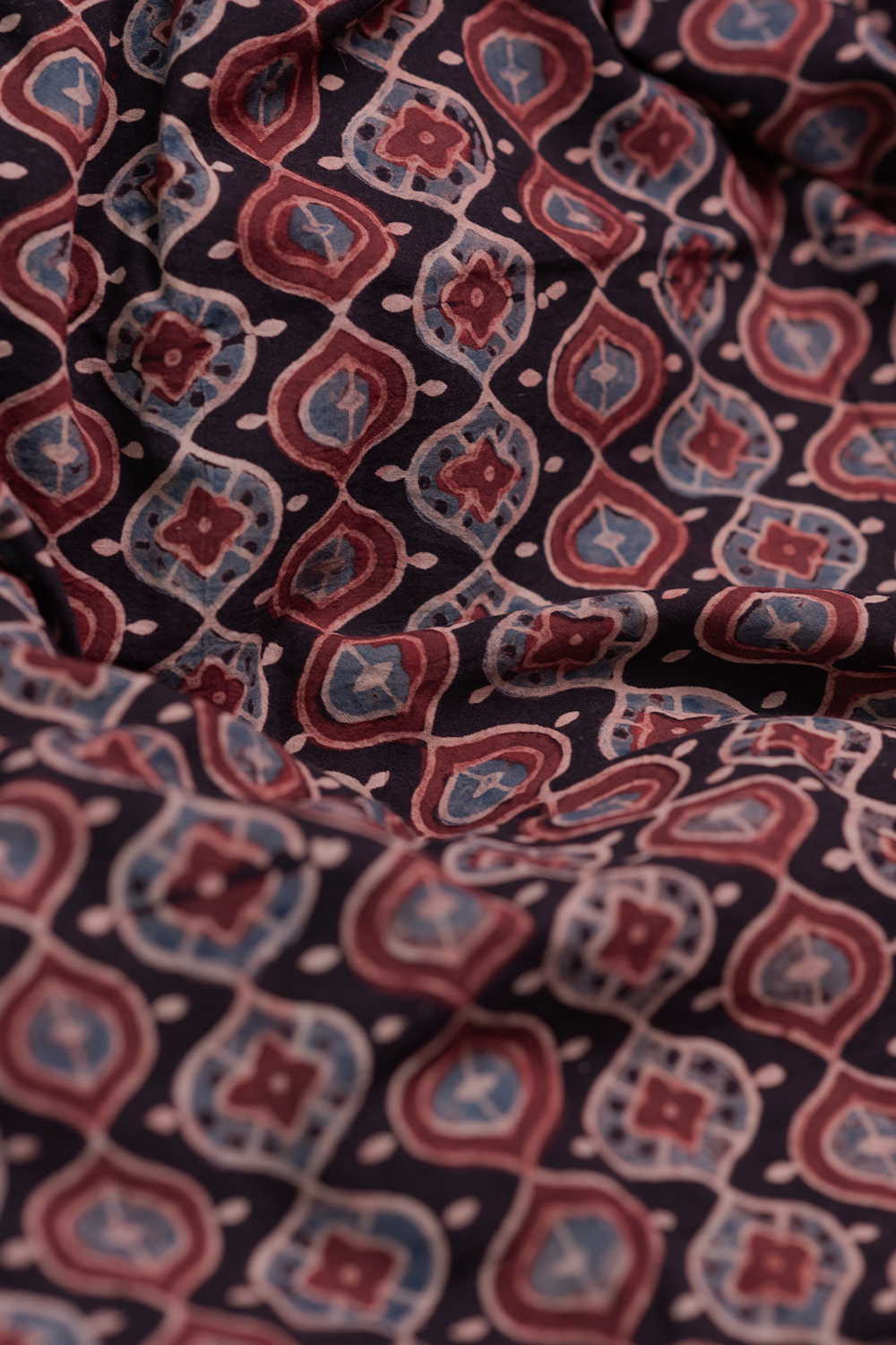 Intricate Design Ajrak Cotton Fabric - Image 2