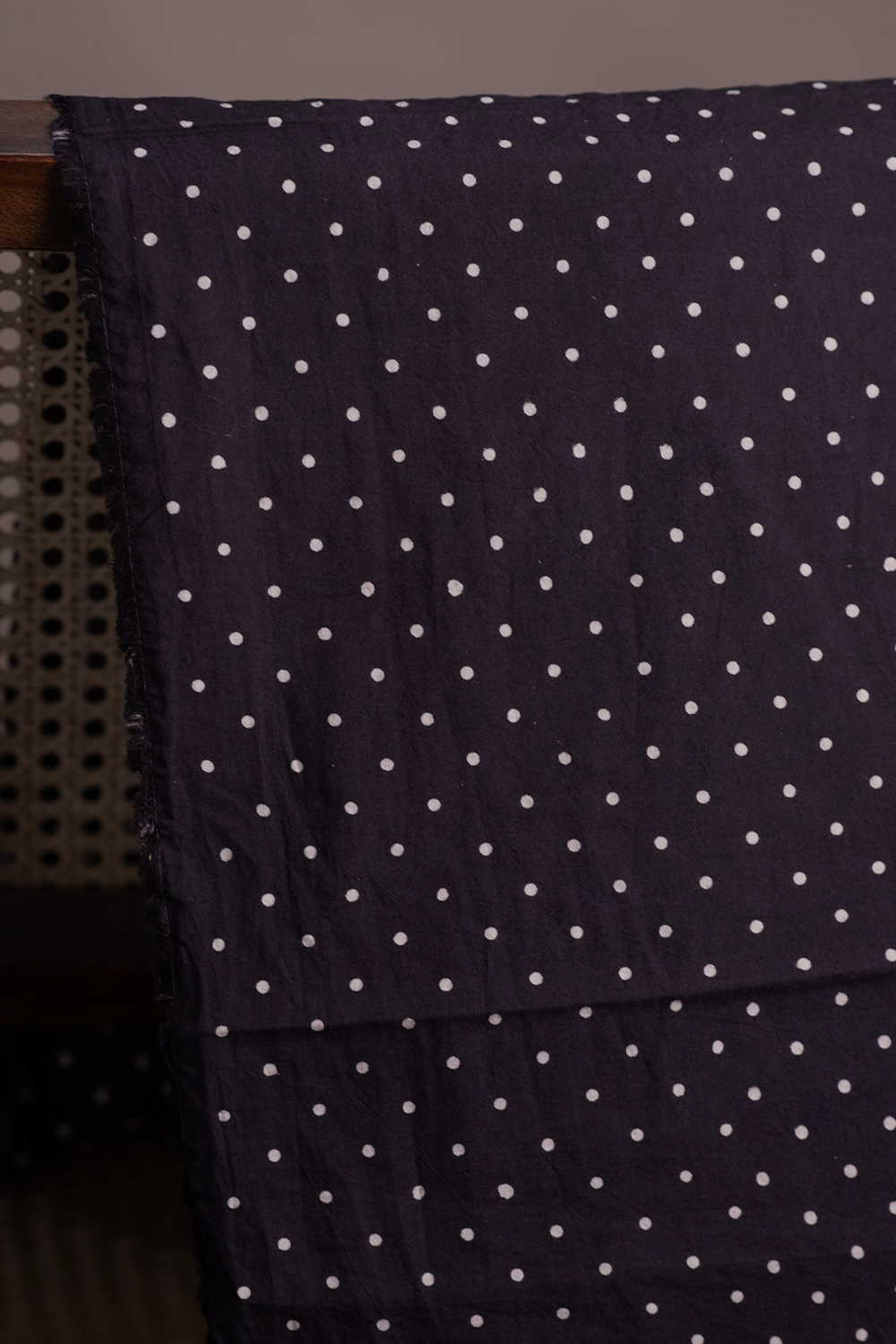Tiny Dots - Black Ajrak Cotton Fabric - Image 2