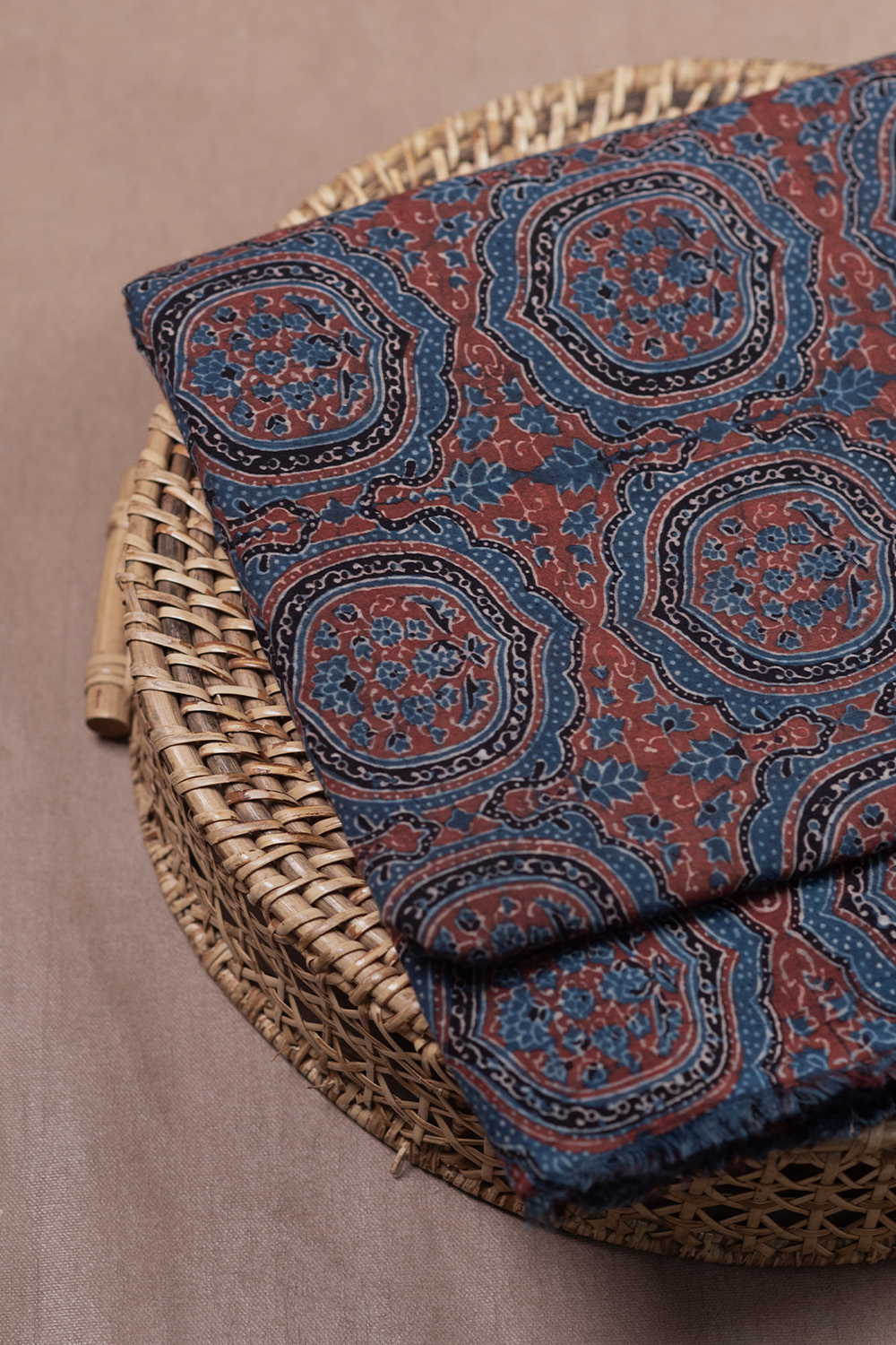 Dark Indigo Ajrak Cotton Fabric