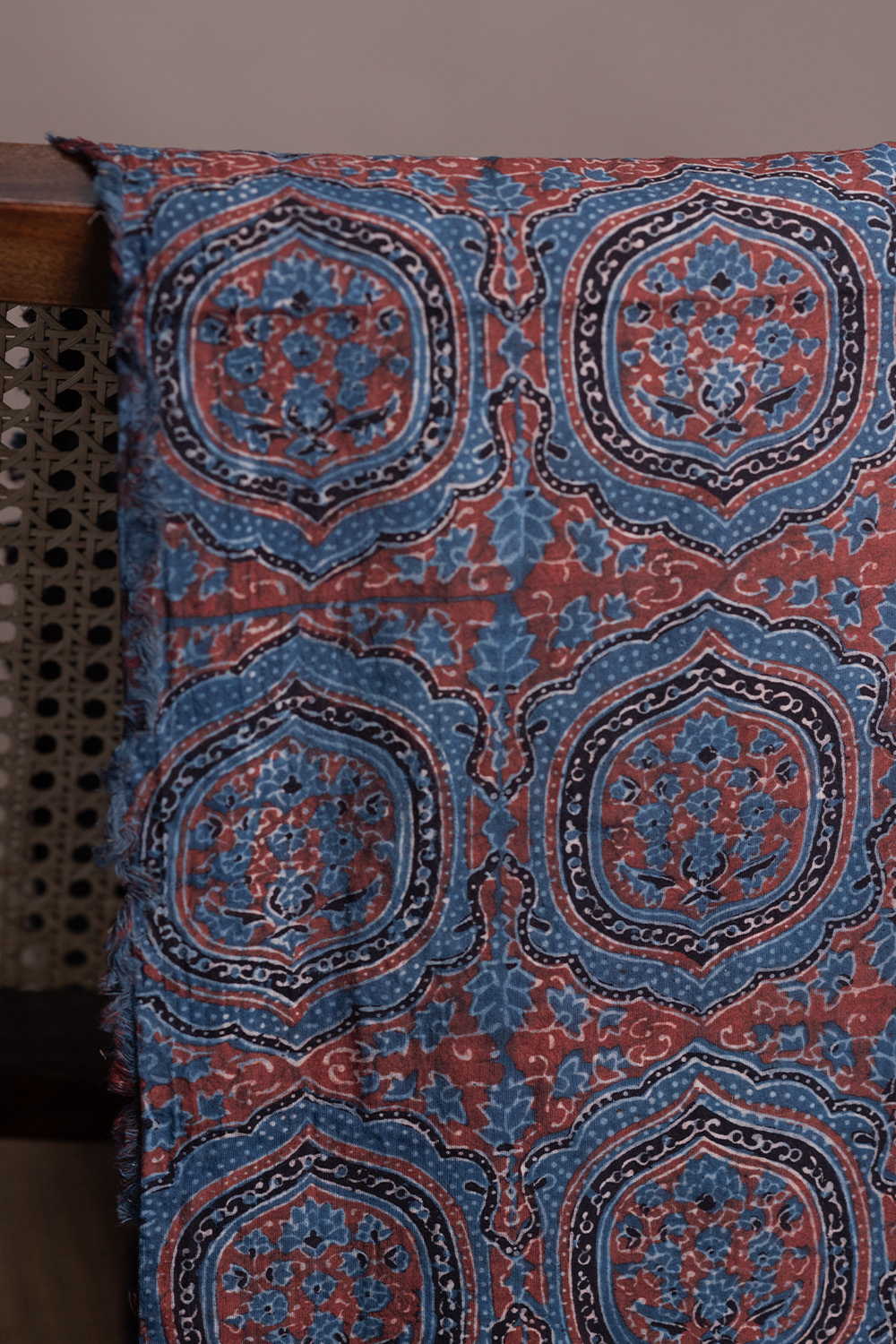 Dark Indigo Ajrak Cotton Fabric - Image 2
