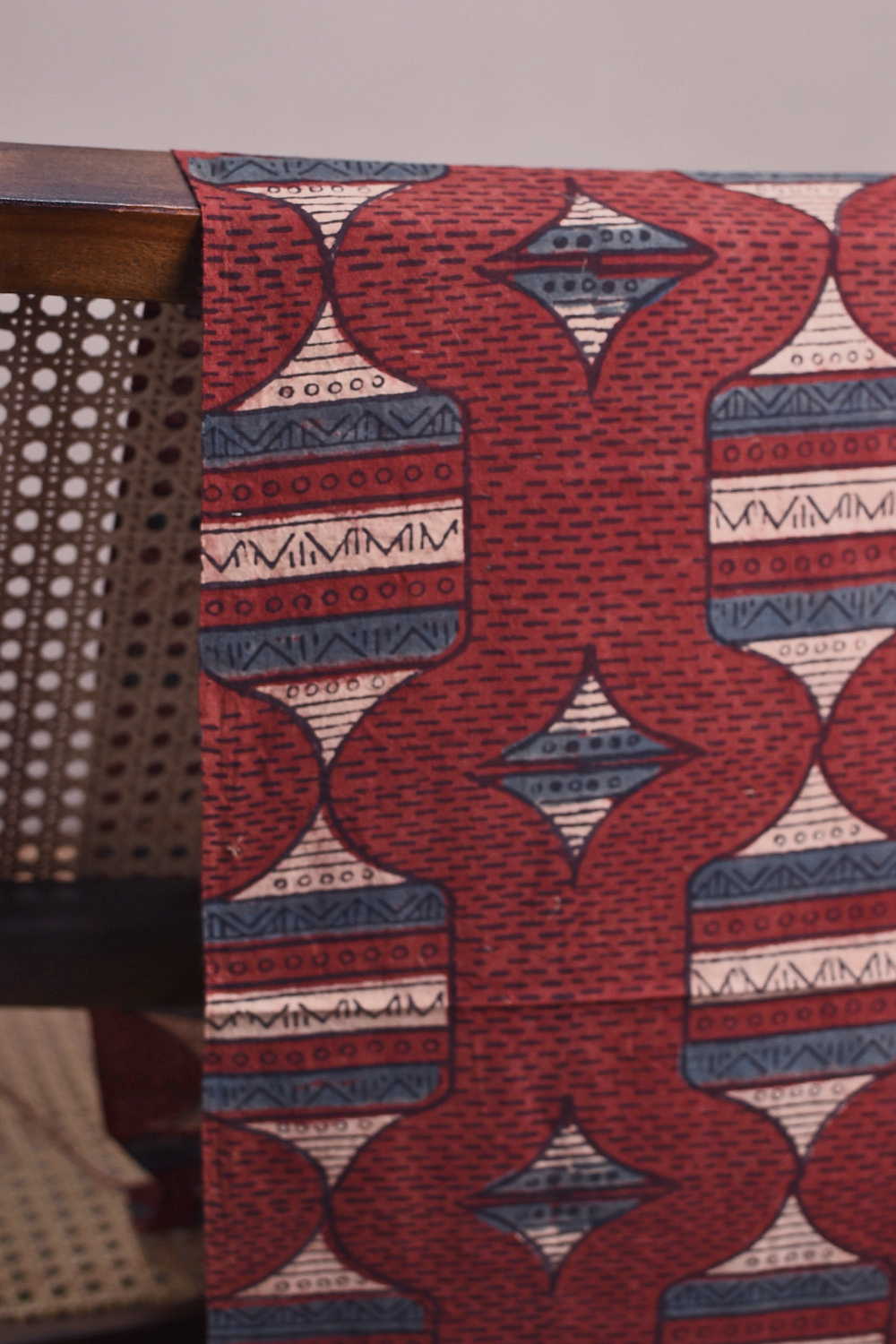 Maroon with Pattern Ajrak Cotton Fabric - Image 3