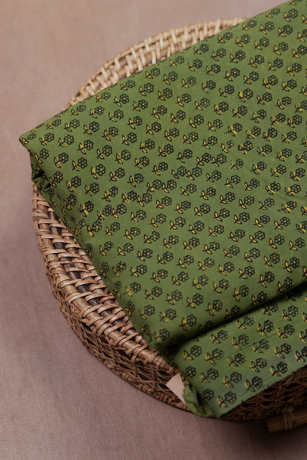 Greenery Garden Ajrak Cotton Fabric