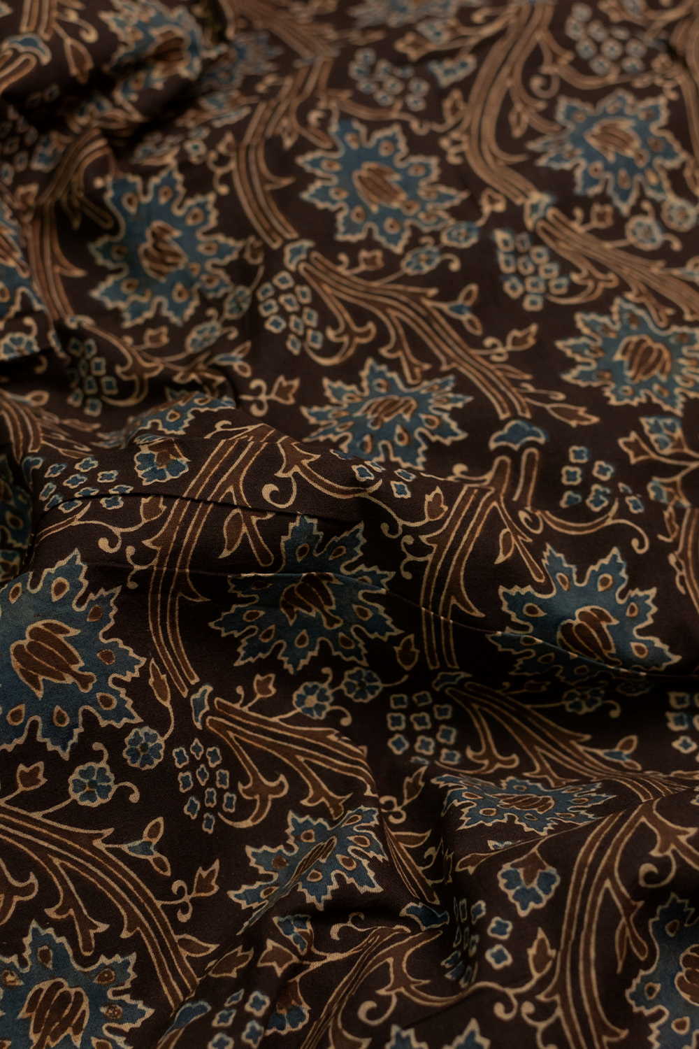 Floral Garden Ajrak Cotton Fabric - Image 2