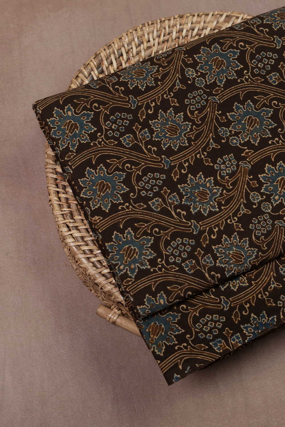 Floral Garden Ajrak Cotton Fabric - Image 3