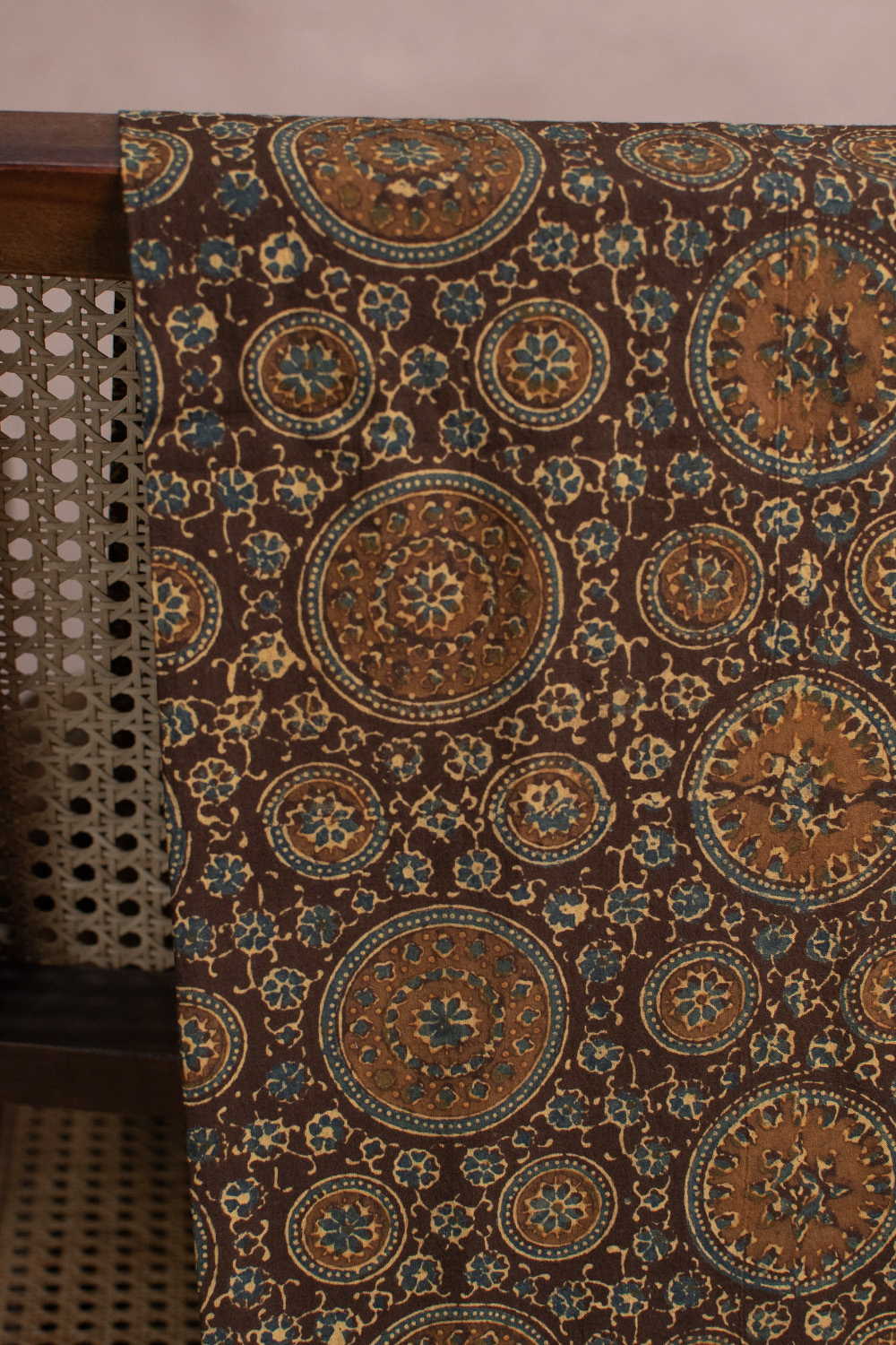 Intricate Design - Rusted Green Ajrak Cotton Fabric - Image 2