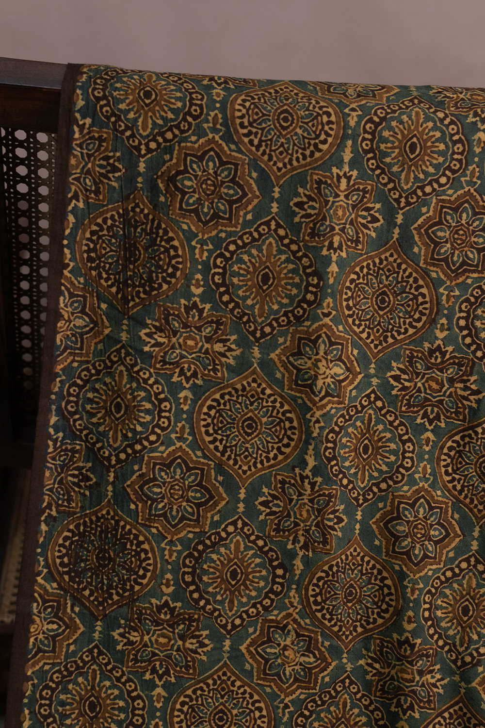 Rust Green - Structured Ajrak Cotton Fabric - Image 2