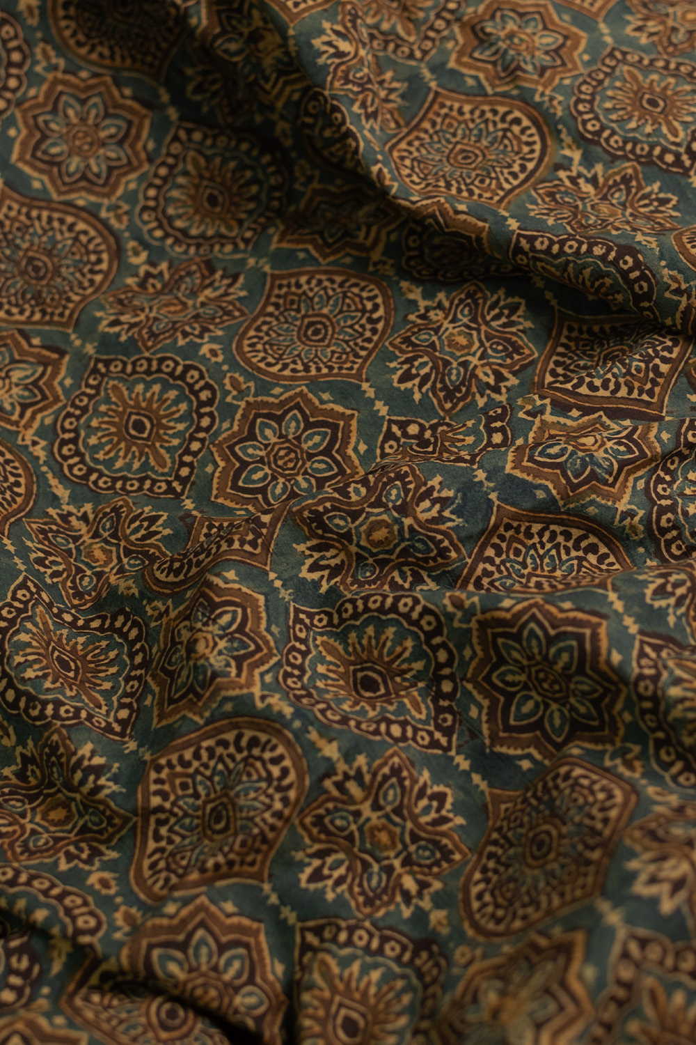 Rust Green - Structured Ajrak Cotton Fabric - Image 3