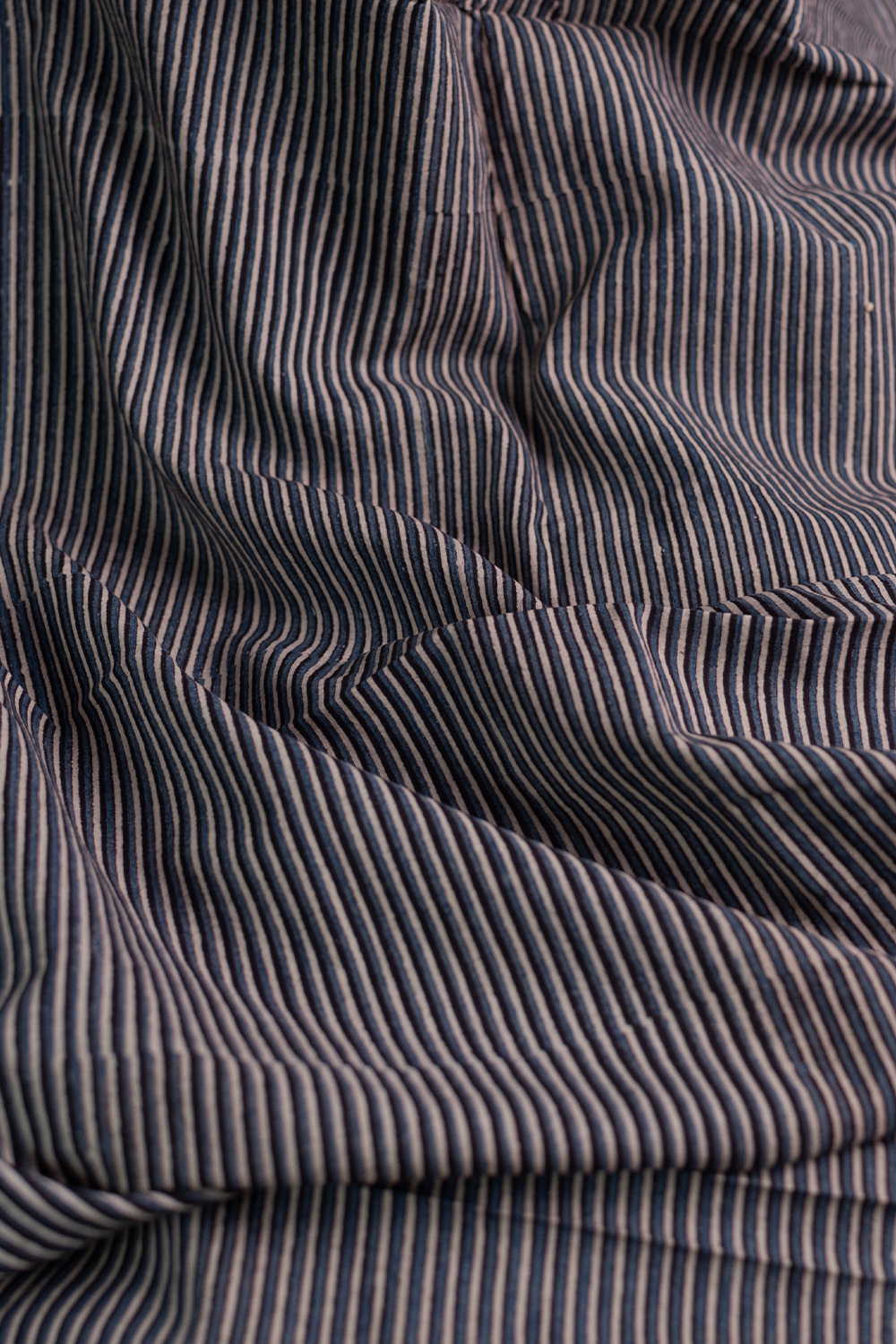 Lines on Black Ajrak Cotton Fabric - 0.5m - Image 3