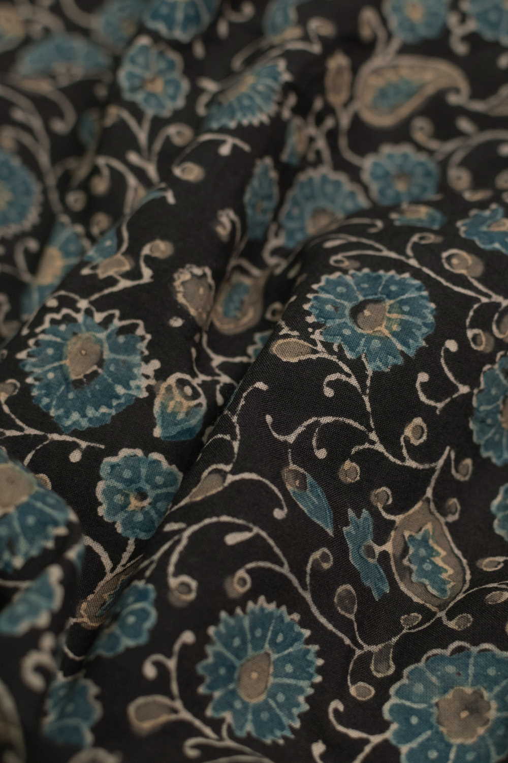 Floral Garden Ajrak Cotton Fabric - Image 2