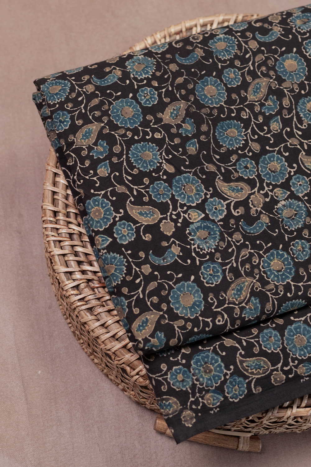 Floral Garden Ajrak Cotton Fabric - Image 3