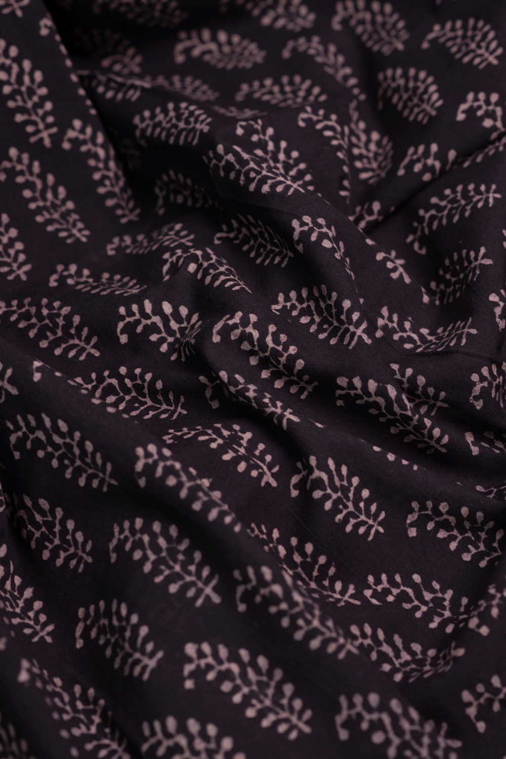 Dull Black Ajrak Cotton Fabric - Image 3