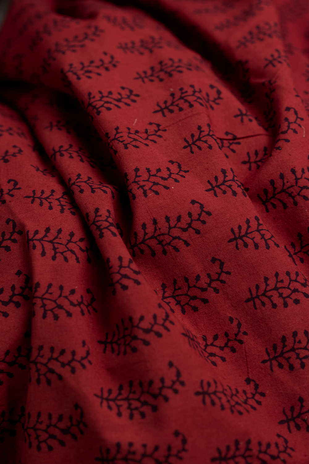 Shade of Maroon Kutch Cotton Fabric