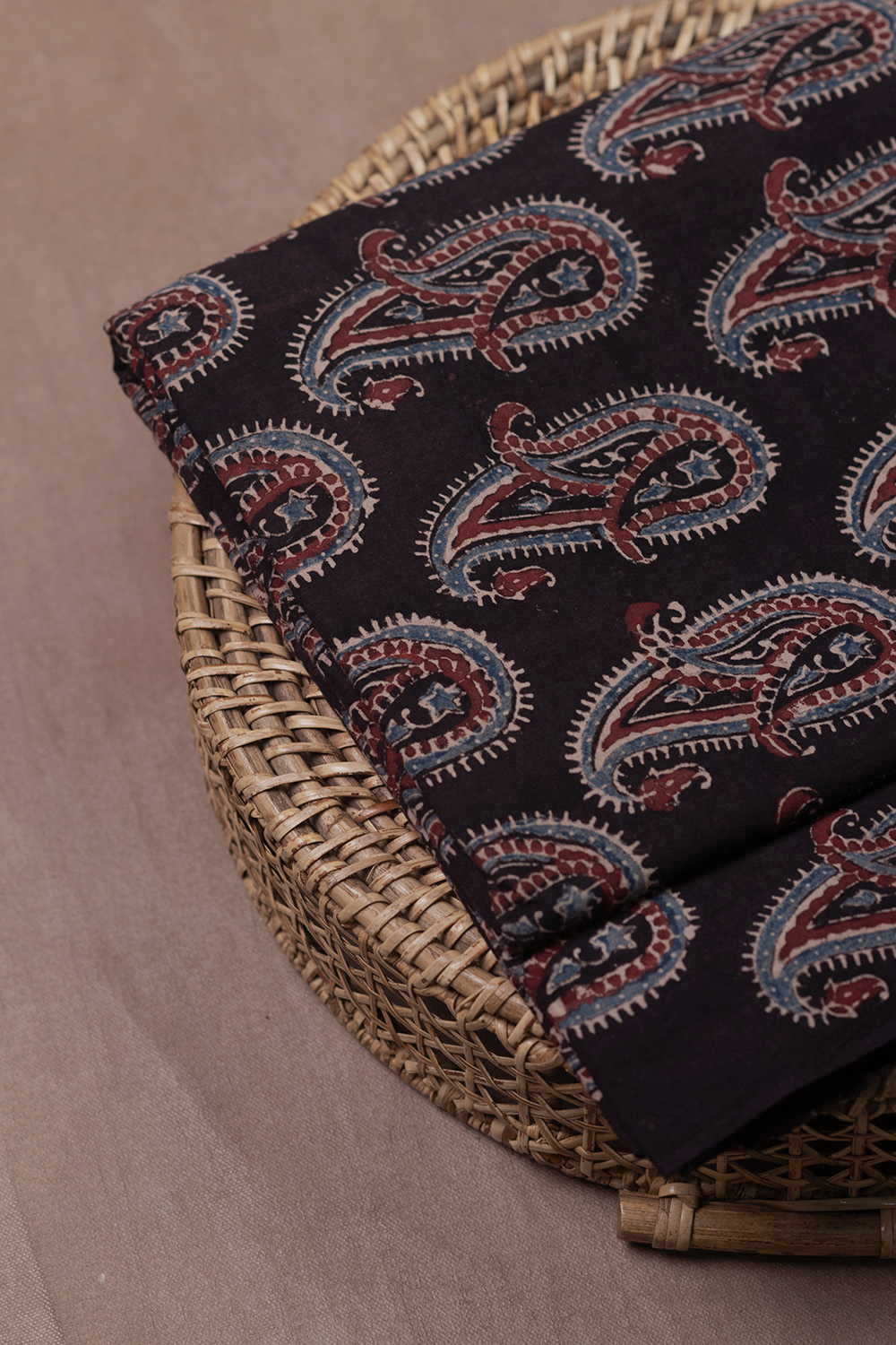 Faded Black Ajrak Cotton Fabric