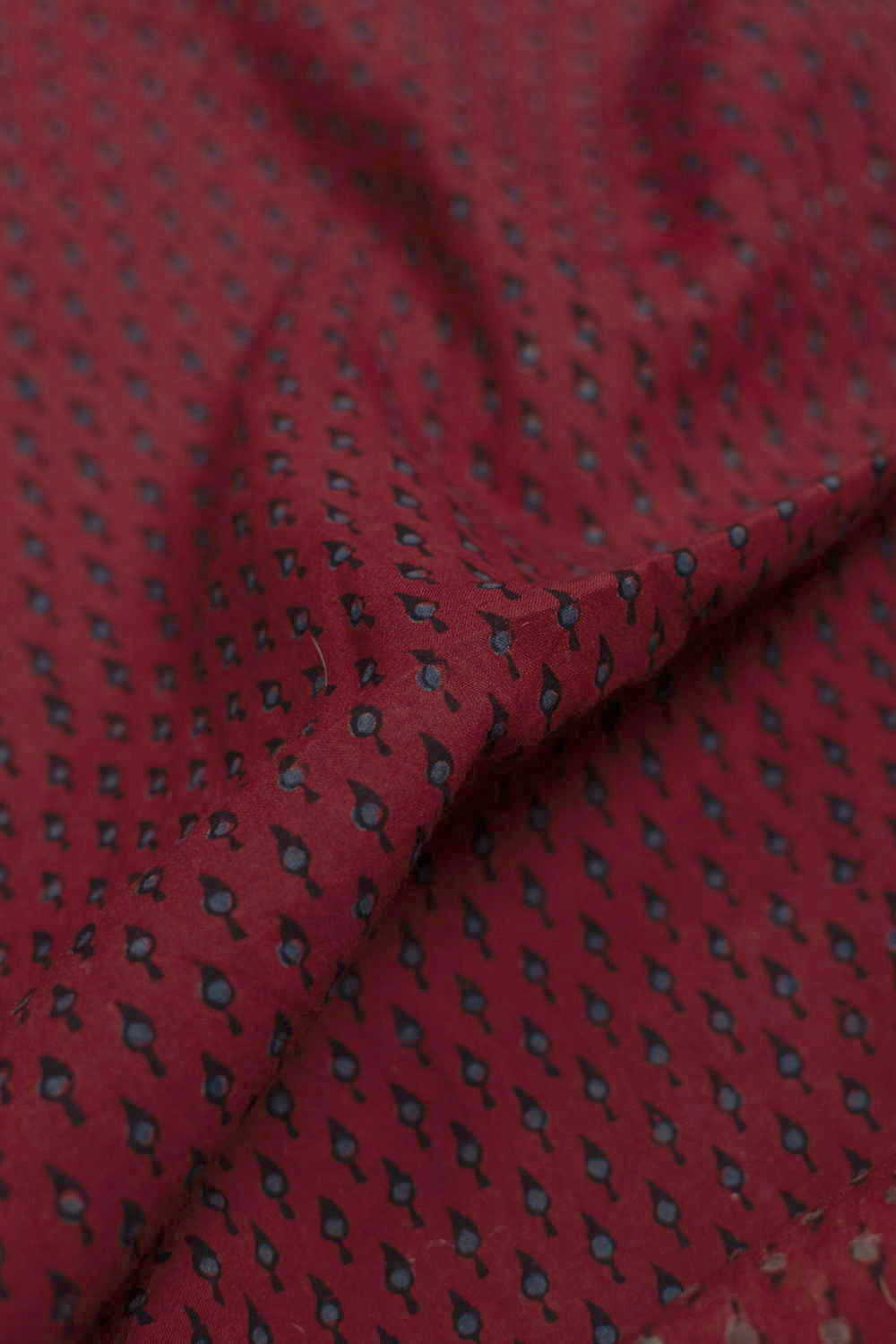 Tiny Motifs - Maroon Ajrak Cotton Fabric - Image 3