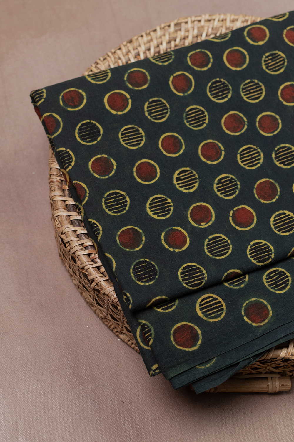 Dusty Green Ajrak Cotton Fabric