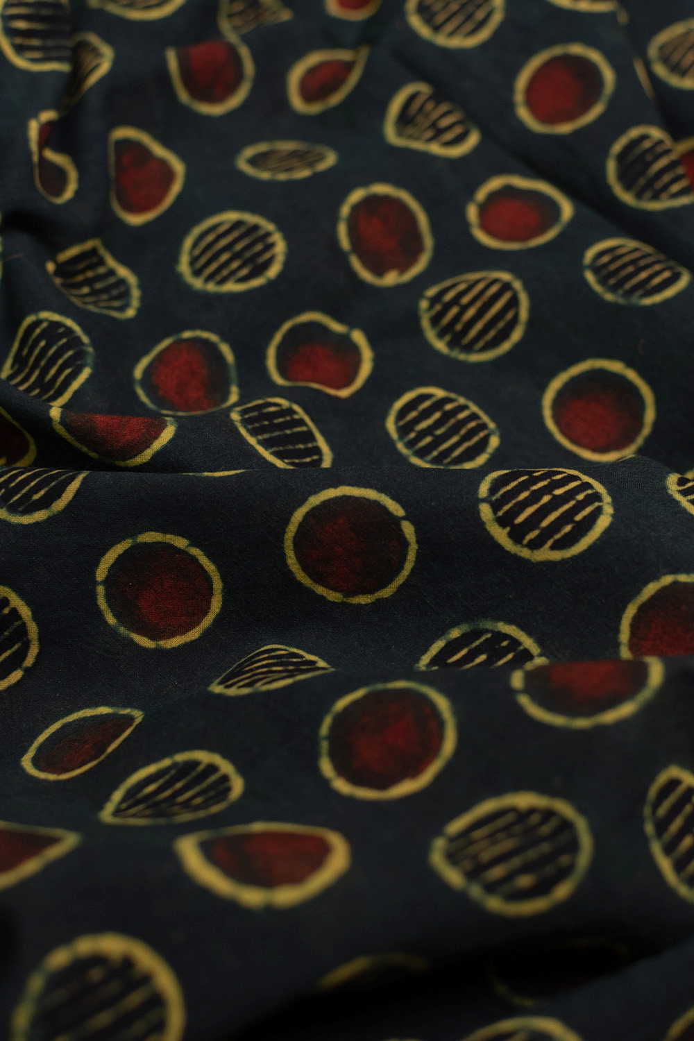 Dusty Green Ajrak Cotton Fabric - Image 2