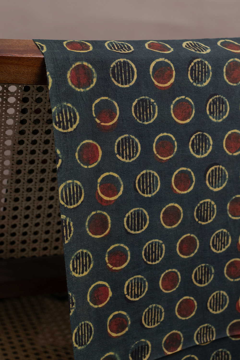 Dusty Green Ajrak Cotton Fabric - Image 3