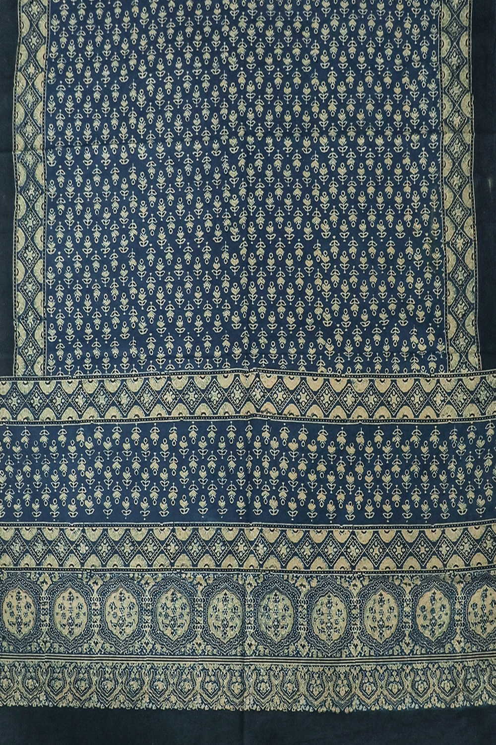 Indigo with Florets Ajrak Cotton Top & Dupatta - Image 3